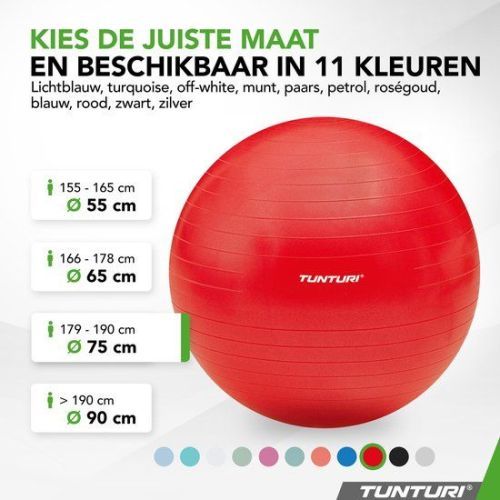 TUNTURI TUNTURI GYMBALL 75CM RED (14TUSFU353  RED) - 2Sport Keerbergen